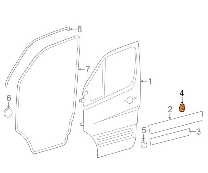 Mercedes Door Stop - Front 1409870040